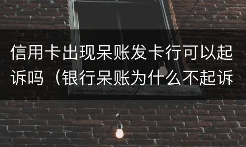 信用卡出现呆账发卡行可以起诉吗（银行呆账为什么不起诉）