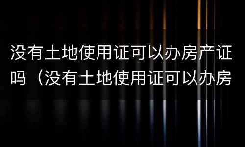 没有土地使用证可以办房产证吗（没有土地使用证可以办房产证吗现在）