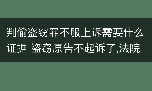 判偷盗窃罪不服上诉需要什么证据 盗窃原告不起诉了,法院怎么判
