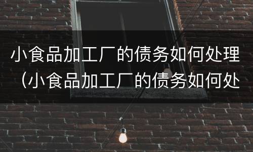 小食品加工厂的债务如何处理（小食品加工厂的债务如何处理好）