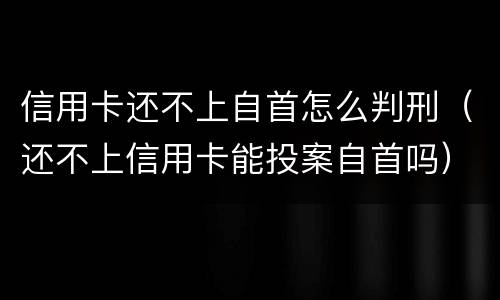 信用卡还不上自首怎么判刑（还不上信用卡能投案自首吗）