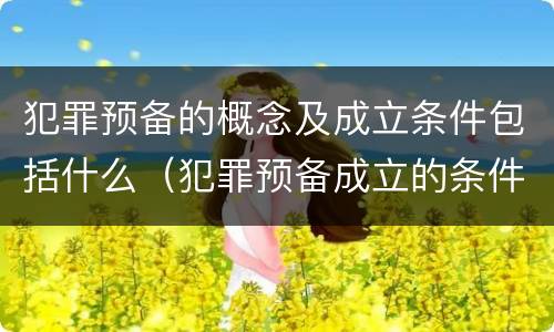 犯罪预备的概念及成立条件包括什么（犯罪预备成立的条件有）