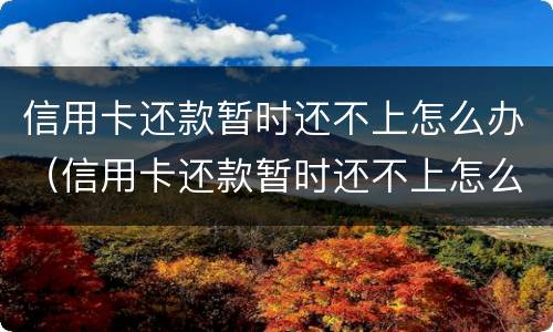 信用卡还款暂时还不上怎么办（信用卡还款暂时还不上怎么办呢）