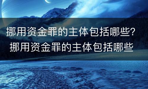 挪用资金罪的主体包括哪些？ 挪用资金罪的主体包括哪些
