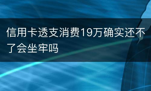 信用卡透支消费19万确实还不了会坐牢吗
