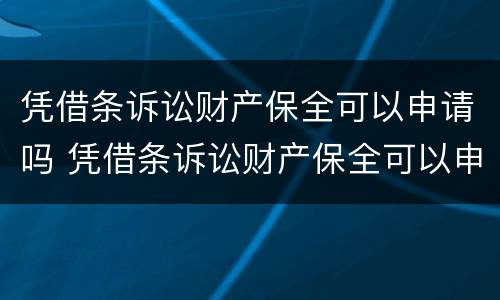 凭借条诉讼财产保全可以申请吗 凭借条诉讼财产保全可以申请吗