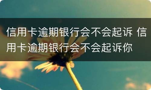 信用卡逾期银行会不会起诉 信用卡逾期银行会不会起诉你