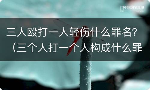 三人殴打一人轻伤什么罪名？（三个人打一个人构成什么罪行轻伤）