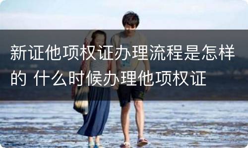 新证他项权证办理流程是怎样的 什么时候办理他项权证