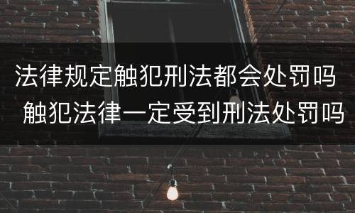 法律规定触犯刑法都会处罚吗 触犯法律一定受到刑法处罚吗
