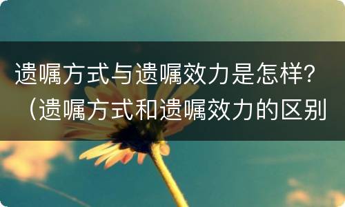 遗嘱方式与遗嘱效力是怎样？（遗嘱方式和遗嘱效力的区别）