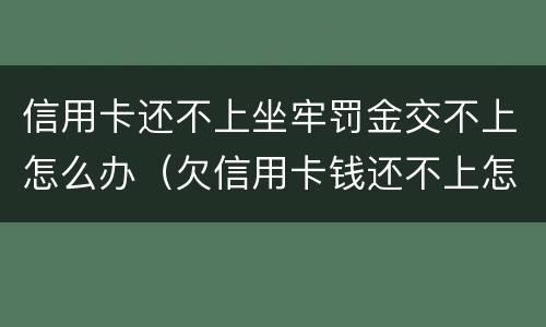 信用卡还不上坐牢罚金交不上怎么办（欠信用卡钱还不上怎么办会坐牢吗）