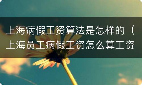 上海病假工资算法是怎样的（上海员工病假工资怎么算工资）