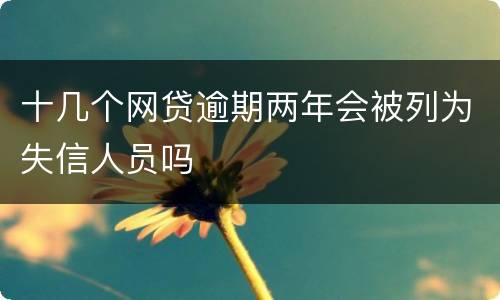 十几个网贷逾期两年会被列为失信人员吗