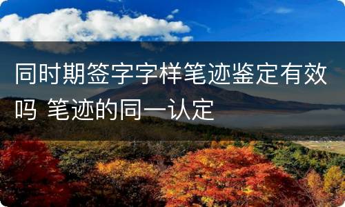 同时期签字字样笔迹鉴定有效吗 笔迹的同一认定