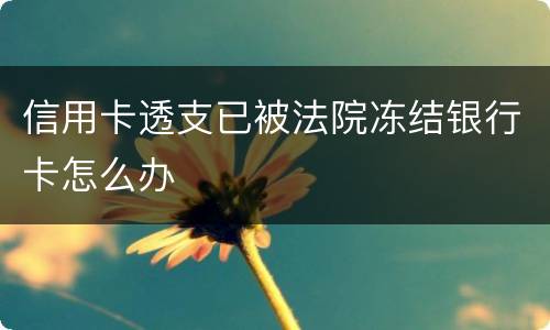 信用卡透支已被法院冻结银行卡怎么办