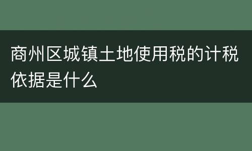 商州区城镇土地使用税的计税依据是什么