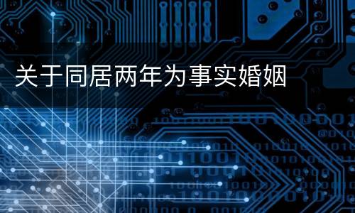 关于同居两年为事实婚姻