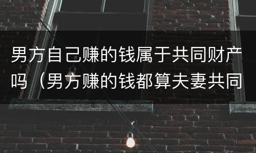 男方自己赚的钱属于共同财产吗（男方赚的钱都算夫妻共同财产?）