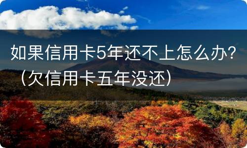 如果信用卡5年还不上怎么办？（欠信用卡五年没还）