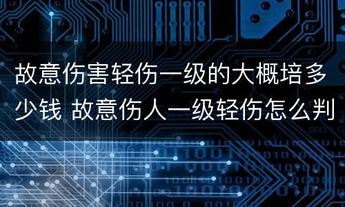 故意伤害轻伤一级的大概培多少钱 故意伤人一级轻伤怎么判
