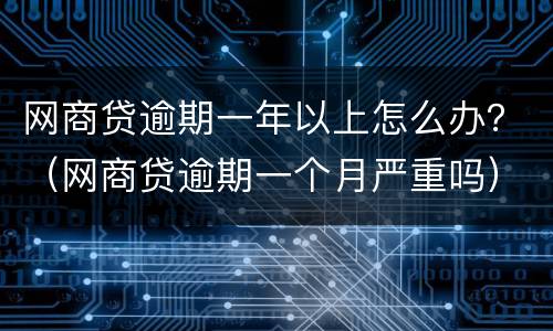 网商贷逾期一年以上怎么办？（网商贷逾期一个月严重吗）