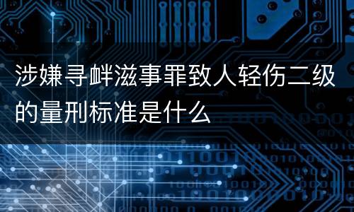 涉嫌寻衅滋事罪致人轻伤二级的量刑标准是什么