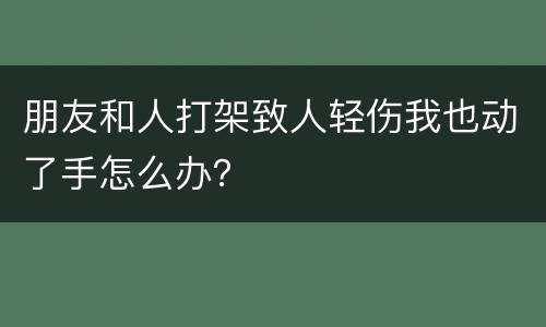 朋友和人打架致人轻伤我也动了手怎么办？
