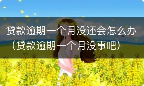 贷款逾期一个月没还会怎么办（贷款逾期一个月没事吧）