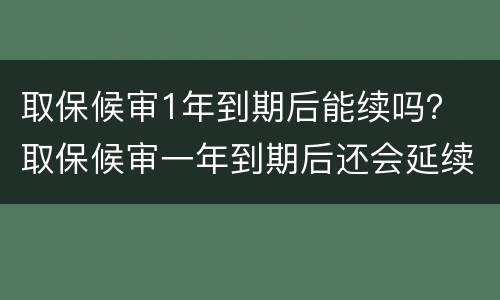 取保候审1年到期后能续吗？ 取保候审一年到期后还会延续吗