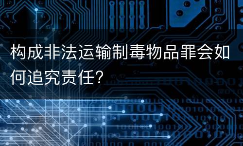 构成非法运输制毒物品罪会如何追究责任?