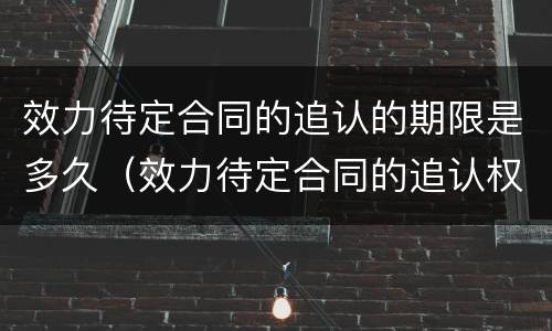 效力待定合同的追认的期限是多久（效力待定合同的追认权）