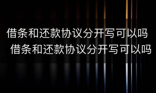 借条和还款协议分开写可以吗 借条和还款协议分开写可以吗怎么写
