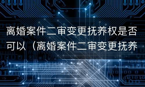 离婚案件二审变更抚养权是否可以（离婚案件二审变更抚养权是否可以改判）