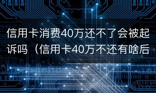 信用卡消费40万还不了会被起诉吗（信用卡40万不还有啥后果）