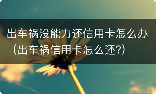出车祸没能力还信用卡怎么办（出车祸信用卡怎么还?）