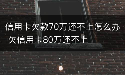 信用卡欠款70万还不上怎么办 欠信用卡80万还不上