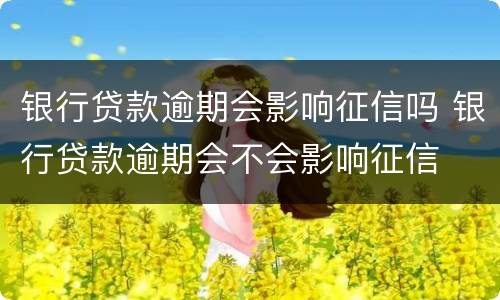 银行贷款逾期会影响征信吗 银行贷款逾期会不会影响征信