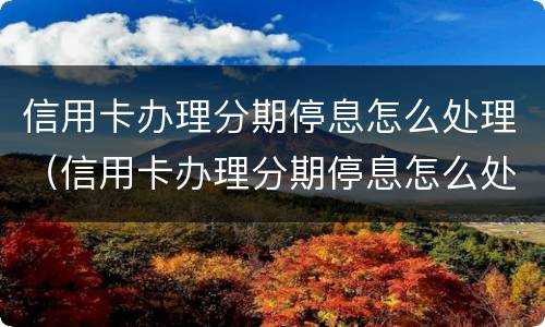 信用卡办理分期停息怎么处理（信用卡办理分期停息怎么处理的）