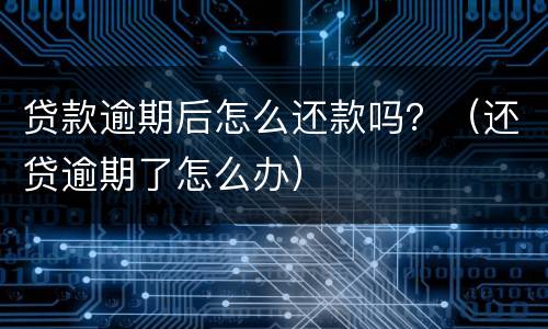贷款逾期后怎么还款吗？（还贷逾期了怎么办）
