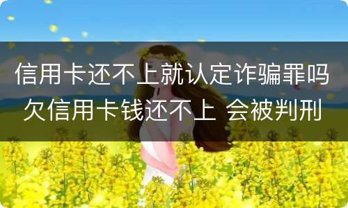 信用卡还不上就认定诈骗罪吗 欠信用卡钱还不上 会被判刑吗?