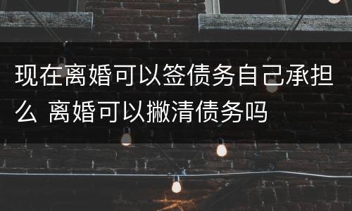现在离婚可以签债务自己承担么 离婚可以撇清债务吗