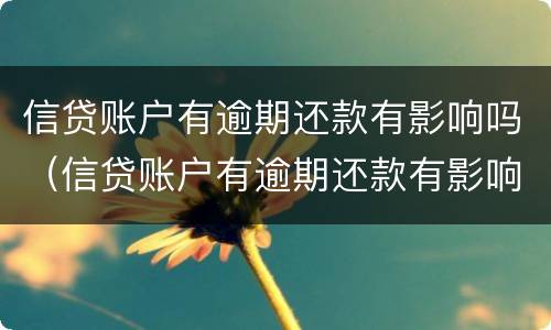 信贷账户有逾期还款有影响吗（信贷账户有逾期还款有影响吗）