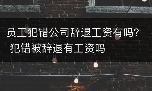员工犯错公司辞退工资有吗？ 犯错被辞退有工资吗