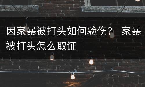 因家暴被打头如何验伤？ 家暴被打头怎么取证