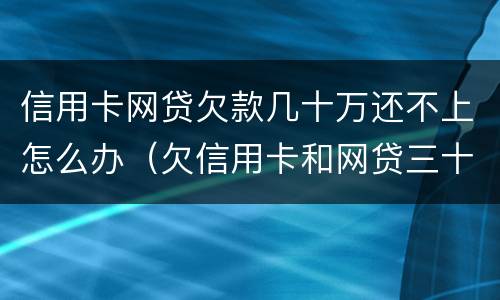 信用卡网贷欠款几十万还不上怎么办（欠信用卡和网贷三十多万还不上怎么办）