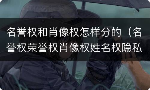 名誉权和肖像权怎样分的（名誉权荣誉权肖像权姓名权隐私权的区别）