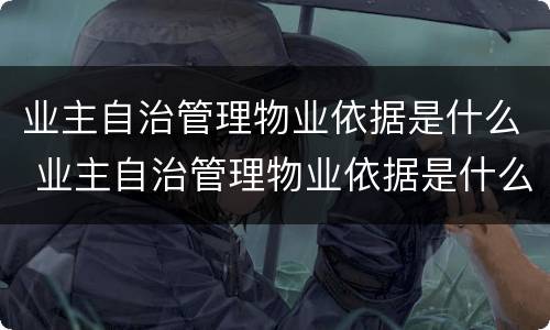 业主自治管理物业依据是什么 业主自治管理物业依据是什么法律规定