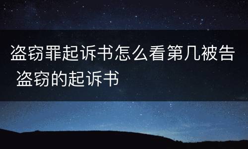 盗窃罪起诉书怎么看第几被告 盗窃的起诉书