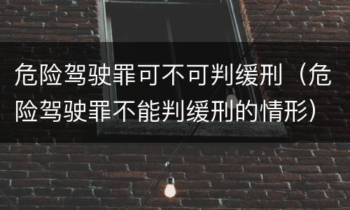 危险驾驶罪可不可判缓刑（危险驾驶罪不能判缓刑的情形）
